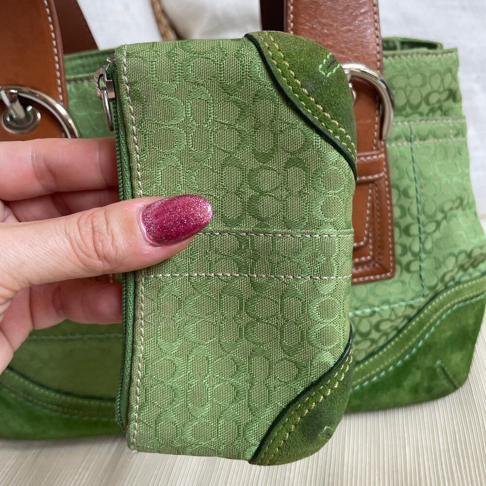 Rare Y2K Coach Signature Green Soho Buckle Tote Bag | 4-Pc Collector Set Micro C - Picture 8 of 14